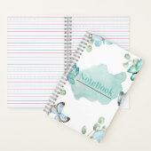 Carnet Papier papillon esthétique bleu et blanc 14 cm x 2 (À l'intérieur)