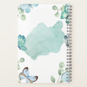 Carnet Papier papillon esthétique bleu et blanc 14 cm x 2 (Verso)