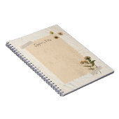 Carnet Papier patiné avec floral pressé main (Côté Droit)
