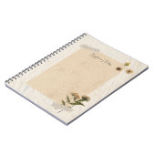 Carnet Papier patiné avec floral pressé main (Côté gauche)