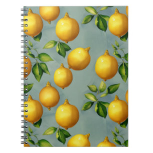 Carnet Papier peint à motif de citrons de style vintage