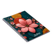 Carnet Papier Peint Abstrait Géométrique Fleur Rose (Côté Droit)