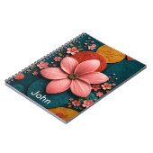 Carnet Papier Peint Abstrait Géométrique Fleur Rose (Côté gauche)