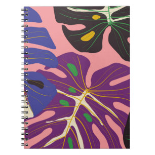 Carnet Papier peint art déco feuille de luxe. Arrière - p