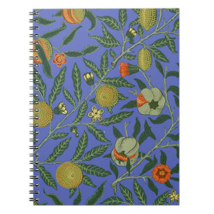 Carnet Papier peint coloré Grenade Bleue de William Morri