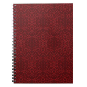 Carnet Papier peint floral rouge détaillé