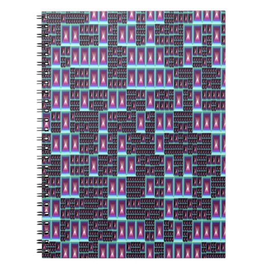 Carnet Papier peint fractal Techno (Devant)