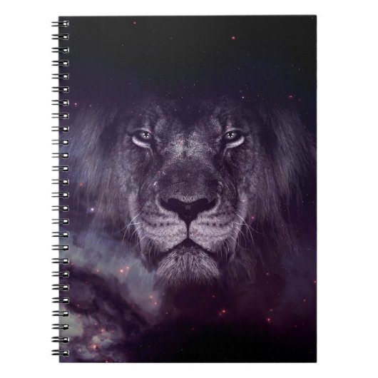Carnet Papier peint Galaxy Lion Face Art (Devant)