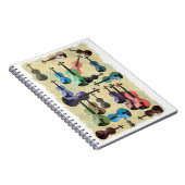 Carnet Papier peint multicolore de violon (Côté Droit)