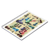 Carnet Papier peint multicolore de violon (Côté gauche)