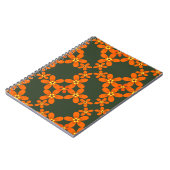Carnet papier peint rétro orange 1970 (Côté gauche)