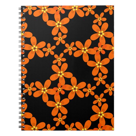 Carnet papier peint rétro orange 1970 (Devant)