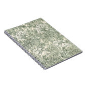 Carnet Papier peint tulipe classique vert de William Morr (Côté Droit)