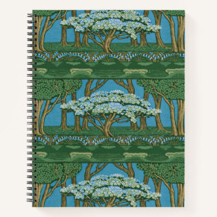 Carnet Papier peint vintage arbre de mai de Walter Crane