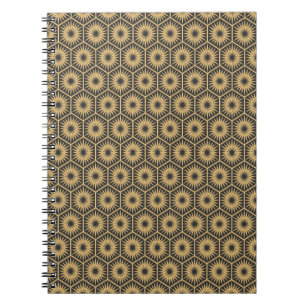 Carnet Papier peint vintage Art Déco hexagonal transpare