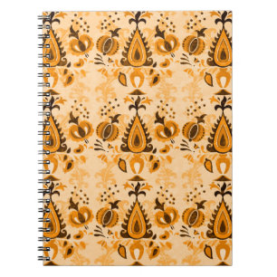 Carnet Papier peint vintage asiatique fleurs décorées san