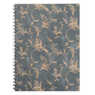 Carnet Papier peint vintage rétro à fleurs sur le dos