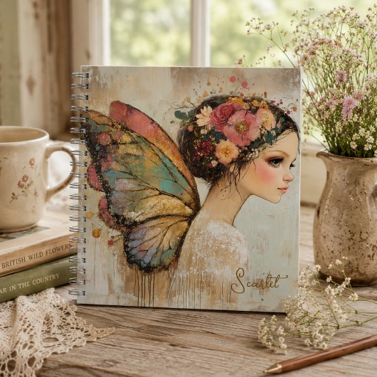 Carnet Papier Personnalisé Bohème Papillon Féerique Paste