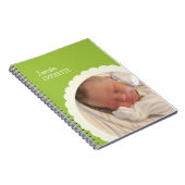 Carnet Papier photo personnalisé Cercle de pétoncle vert (Côté Droit)