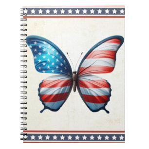 Carnet papillon 4 juillet patriotique américain