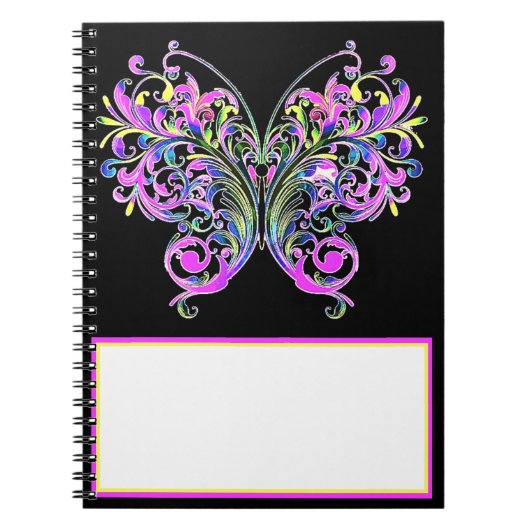 Carnet papillon à dentelle pourpre (Devant)