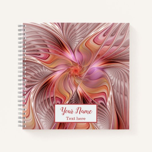 Carnet Papillon Abstrait Imaginaire coloré Nom fractal (Devant)