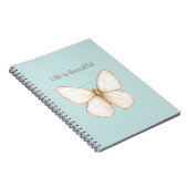 Carnet Papillon Aqua Menthe Bleu Crème Marron (Côté Droit)