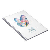 Carnet Papillon aquarelle coloré avec votre monogramme (Côté Droit)