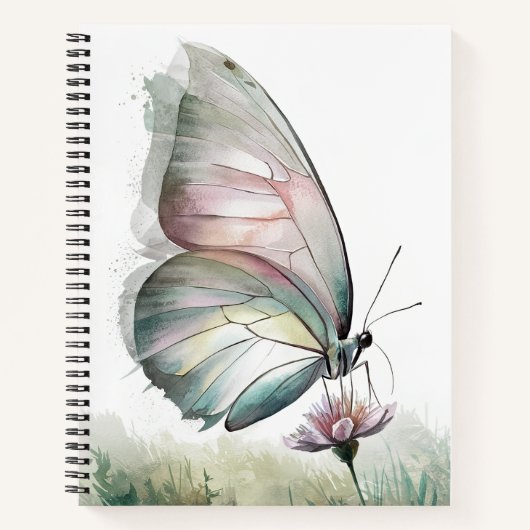 Carnet Papillon Aquarelle Delicate (Devant)