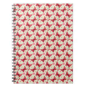 Carnet Papillon aquarelle fantaisiste et motif cerise