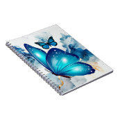 Carnet Papillon aquarelle magique bleu (Côté Droit)