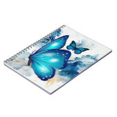 Carnet Papillon aquarelle magique bleu (Côté gauche)