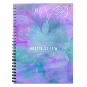 Carnet Papillon aquarelle pastel personnalisé sur mesure