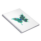 Carnet Papillon aux plumes de paon vert (Côté Droit)