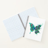Carnet Papillon aux plumes de paon vert (Intérieur)