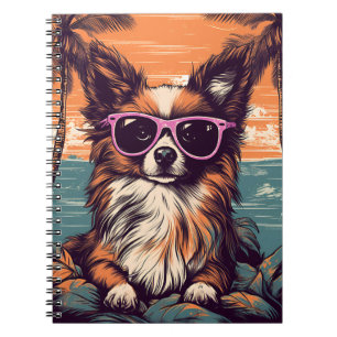 Carnet Papillon avec lunettes de soleil à la plage