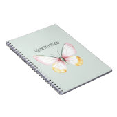 Carnet Papillon Blanc Jaune Rose Sarcelle Menthe (Côté Droit)