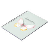 Carnet Papillon Blanc Jaune Rose Sarcelle Menthe (Côté gauche)