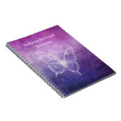 Carnet Papillon blanc violet rose (Côté Droit)