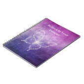 Carnet Papillon blanc violet rose (Côté gauche)