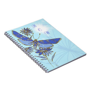 Carnet papillon bleu
