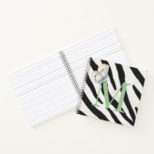 Carnet Papillon bleu et fourrure zébrée Monogramme vert p (Intérieur)