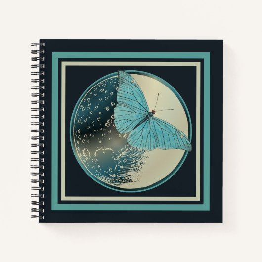 Carnet Papillon bleu lune (Devant)