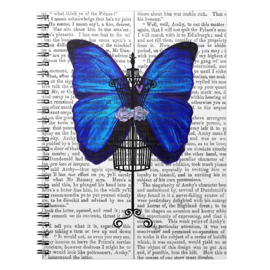 Carnet Papillon bleu mannequin (Devant)