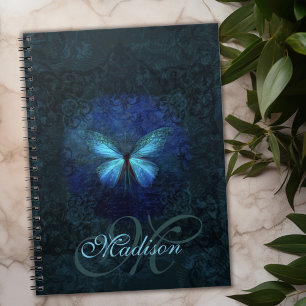 Carnet Papillon bleu monogramme