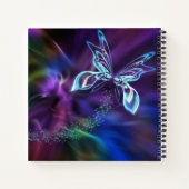 Carnet Papillon bleu violet Abstrait en néon Impression c (Dos)