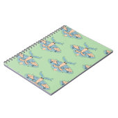 Carnet Papillon Céleste Fantaisiste — Bleu Douce et Pêche (Côté gauche)