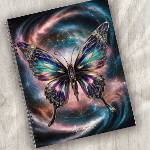 Carnet Papillon céleste monogramme