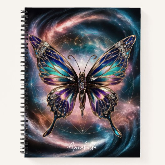 Carnet Papillon céleste monogramme (Devant)