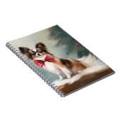 Carnet Papillon Chien dans la neige de Noël (Côté Droit)